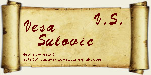 Vesa Šulović vizit kartica